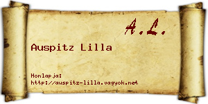 Auspitz Lilla névjegykártya